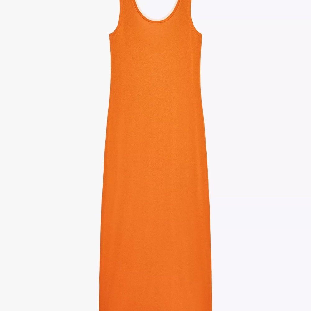 Zara Sleeveless Orange Maxi Dress